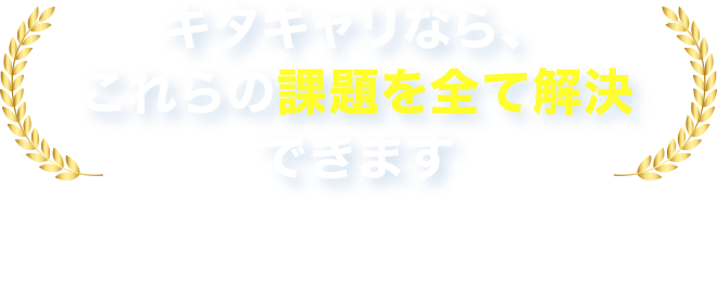 キタキャリなら、 これらの課題を全て解決できます